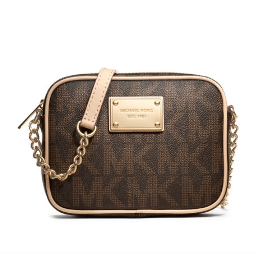 Michael Kors Jet Set Mini Crossbody Brown Monogram